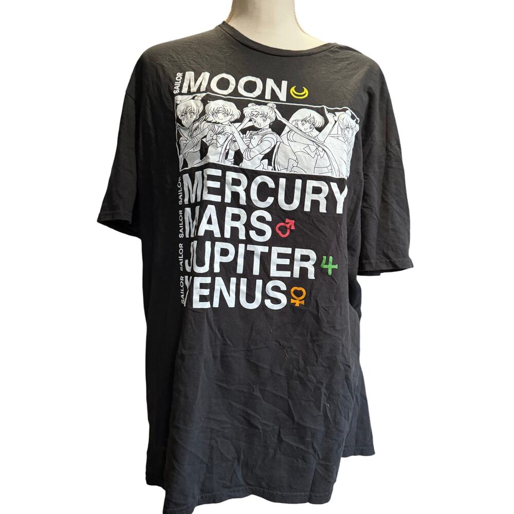 BLACK SHORT SLEEVE 2XL SAILOR MOON PLANETS TSHIRT VINTAGE COTTON COSPLAY ANIME